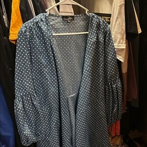 Suzanne Betro Blue Polka Dot Top
